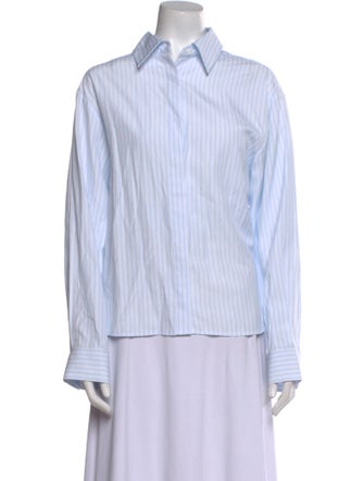 Reformation Striped Long Sleeve Button-Up Top