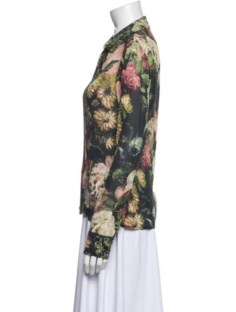 Reformation Floral Print Long Sleeve Button-Up Top