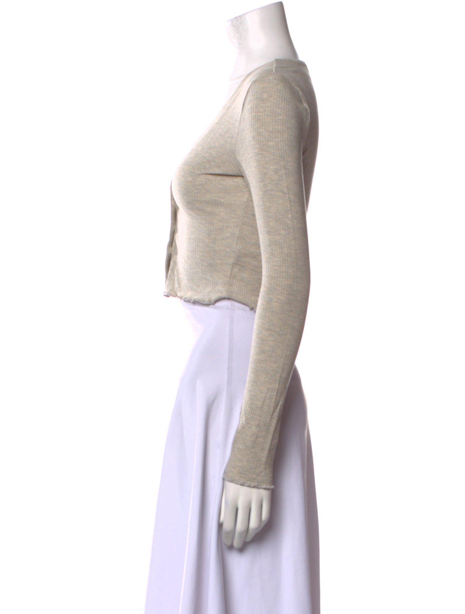 Reformation V-Neck Long Sleeve Crop Top