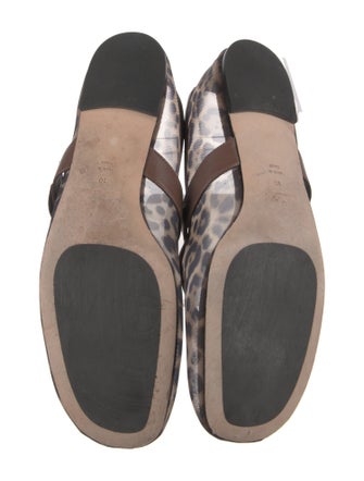 Reformation Leather Animal Print Mary Jane Flats