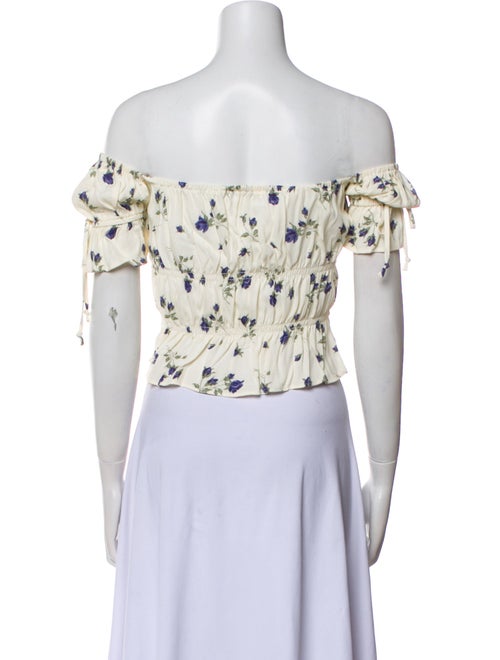Reformation Printed Off-The-Shoulder Crop Top