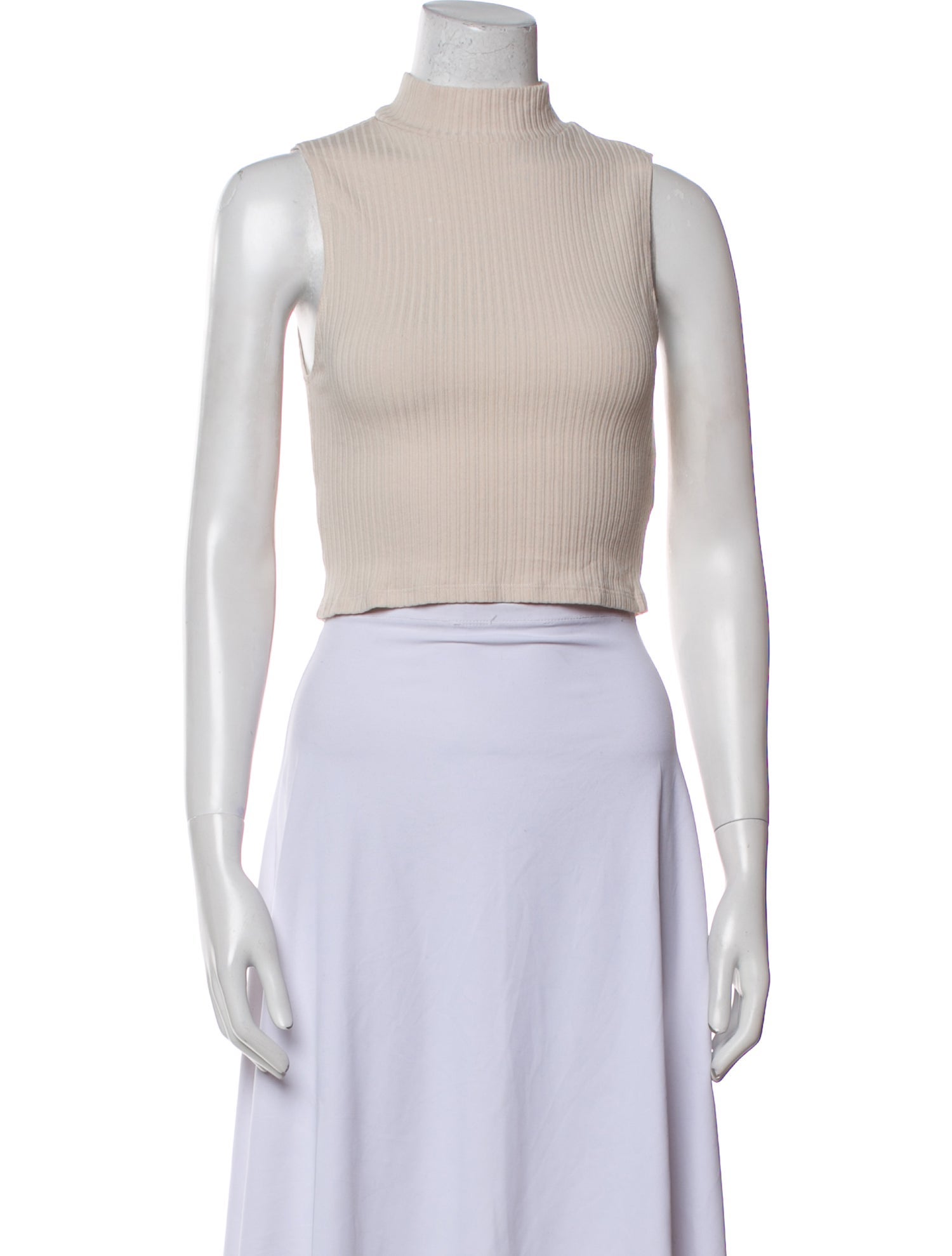 Reformation Mock Neck Sleeveless Crop Top