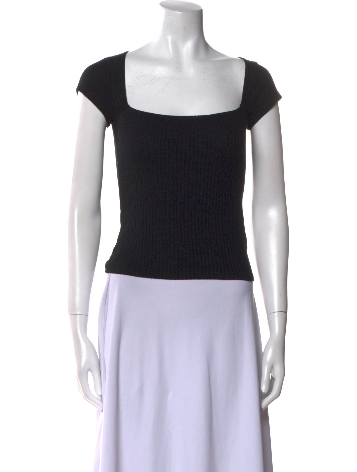 Reformation Square Neckline Short Sleeve Crop Top