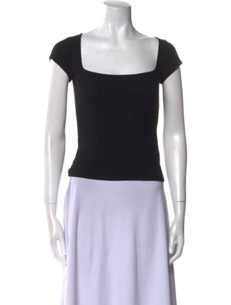 Reformation Square Neckline Short Sleeve Crop Top