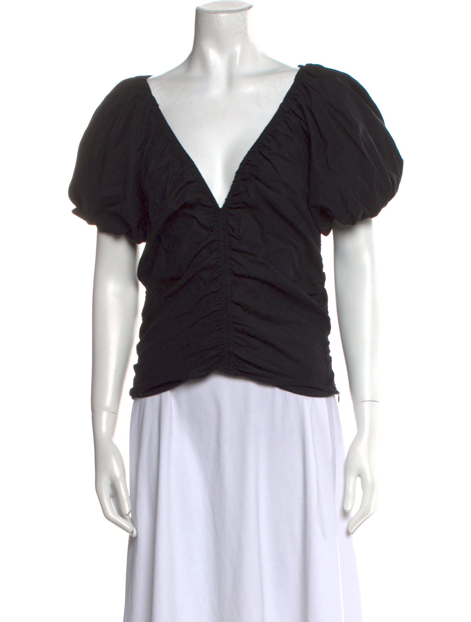 Reformation V-Neck Short Sleeve Blouse