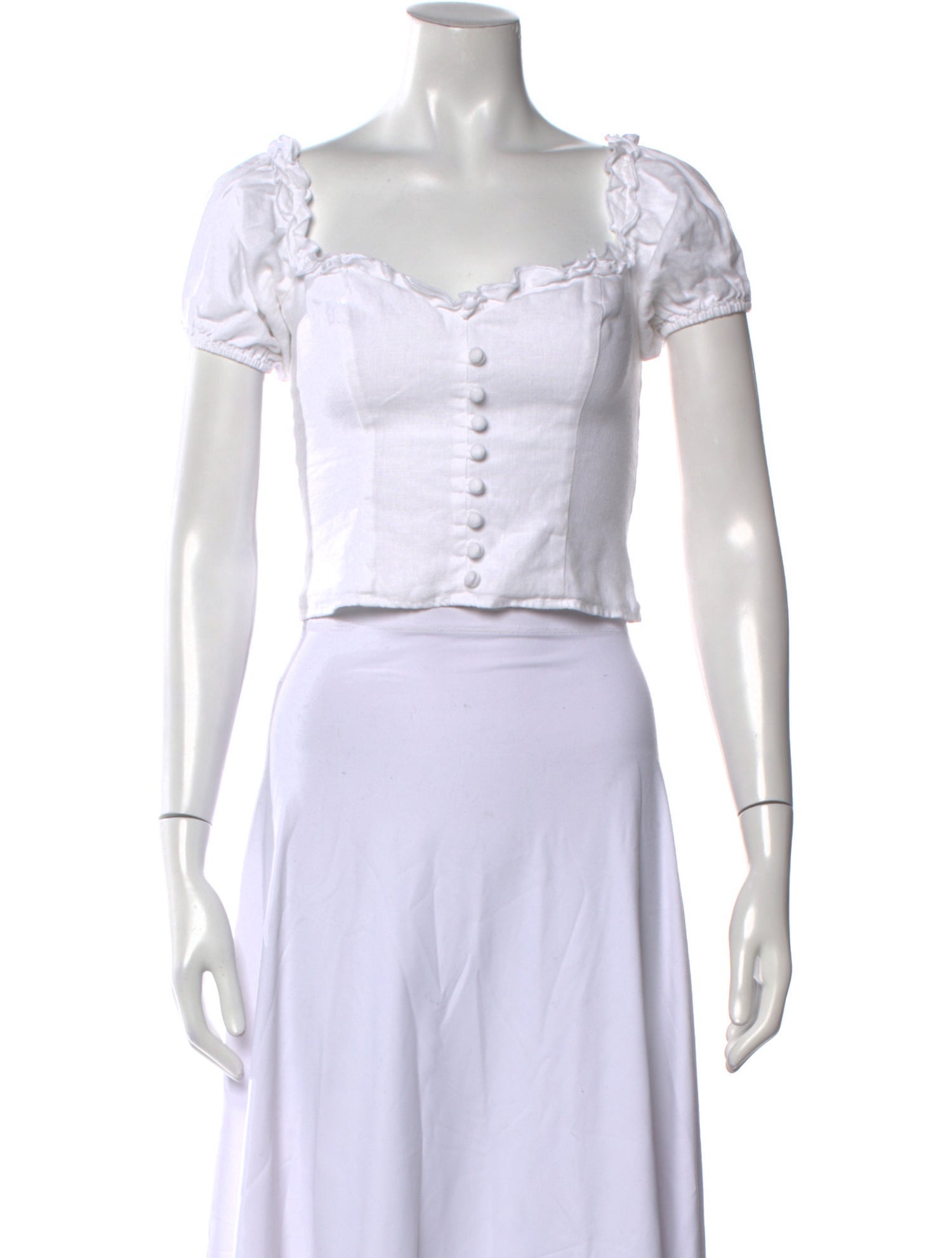 Reformation Linen Square Neckline Crop Top