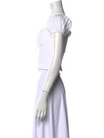 Reformation Linen Square Neckline Crop Top