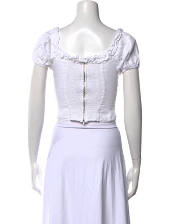 Reformation Linen Square Neckline Crop Top