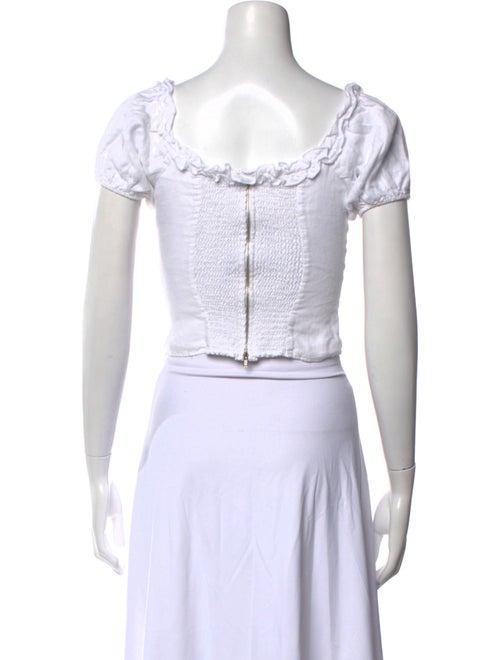 Reformation Linen Square Neckline Crop Top