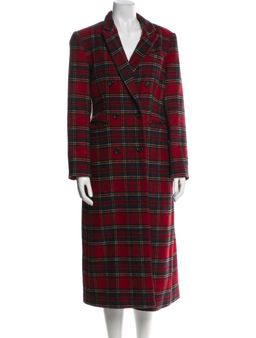 Reformation Wool Plaid Print Peacoat