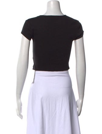 Reformation Graphic Print Crew Neck Crop Top