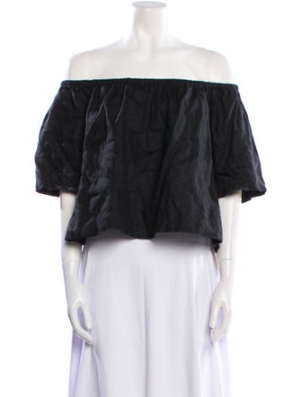 Reformation Off-The-Shoulder Short Sleeve Crop Top