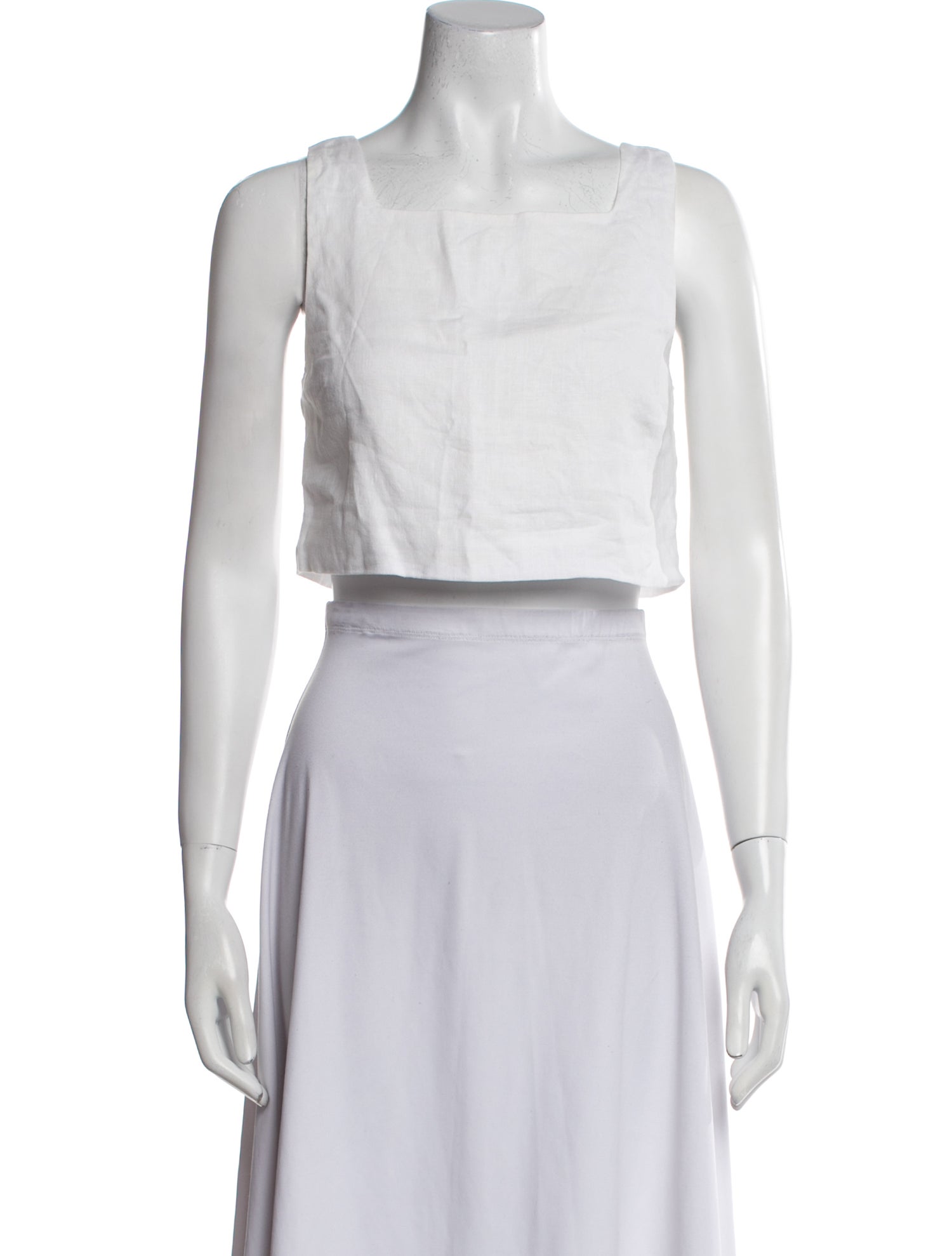 Reformation Linen Square Neckline Crop Top