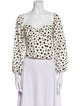 Reformation Polka Dot Print Square Neckline Crop Top