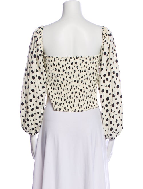 Reformation Polka Dot Print Square Neckline Crop Top