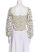 Reformation Polka Dot Print Square Neckline Crop Top