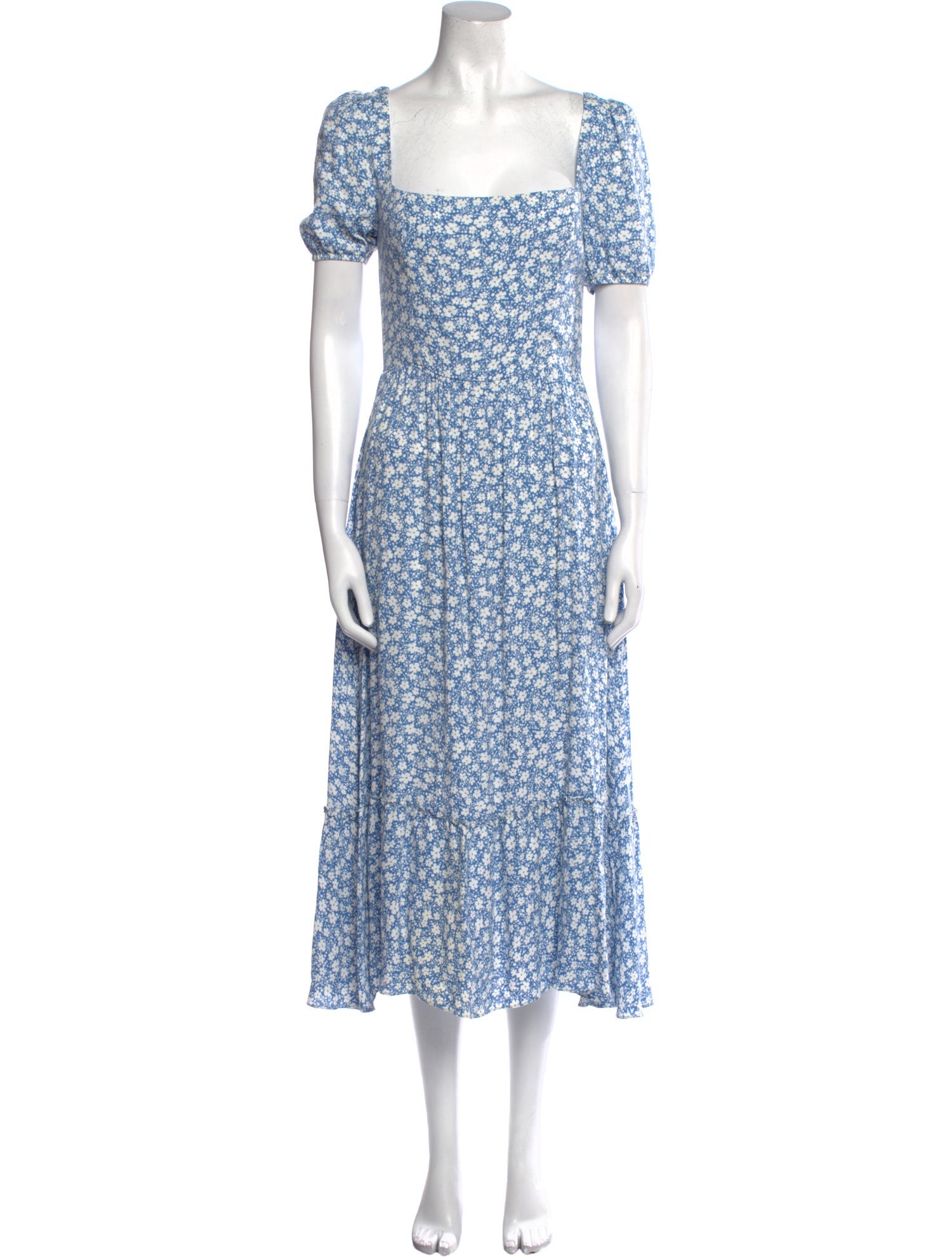 Reformation Floral Print Midi Length Dress