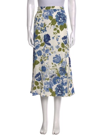 Reformation Floral Print Knee-Length Skirt