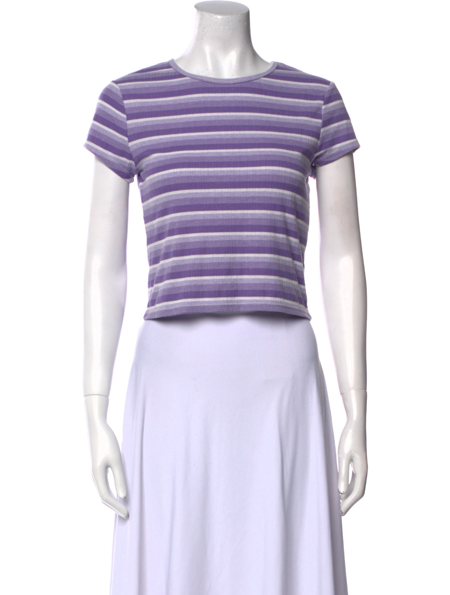 Reformation Striped Crew Neck Crop Top