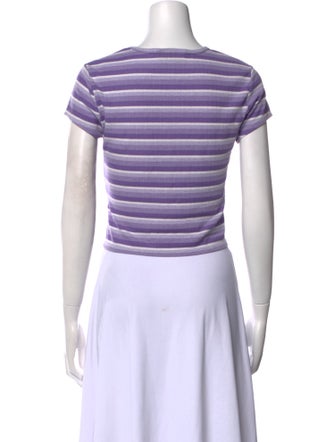 Reformation Striped Crew Neck Crop Top