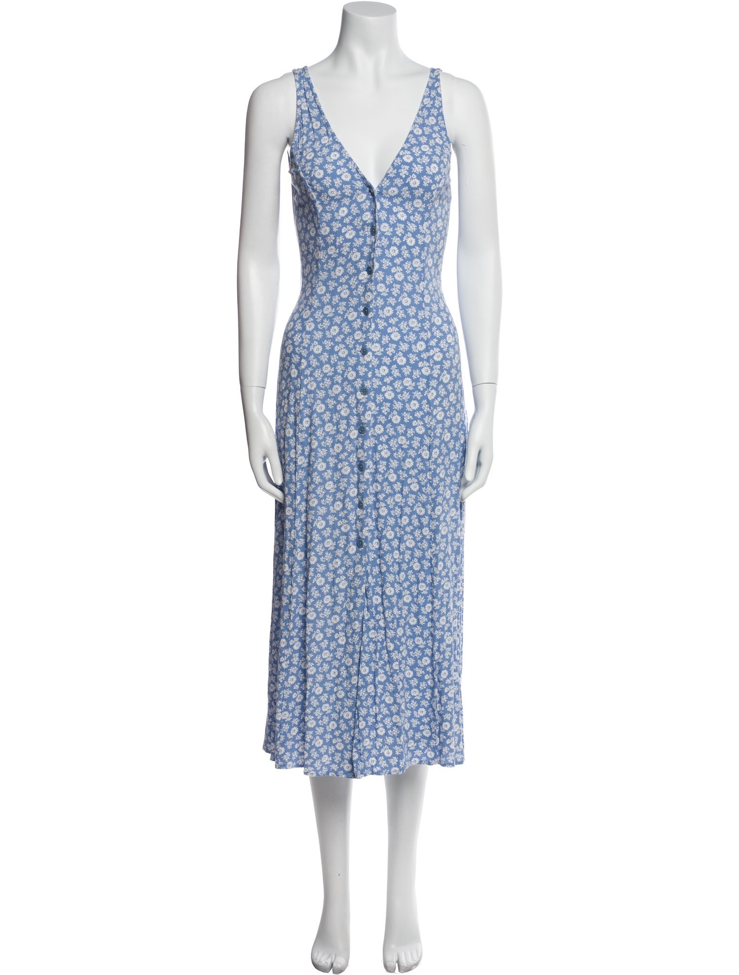 Reformation Floral Print Midi Length Dress