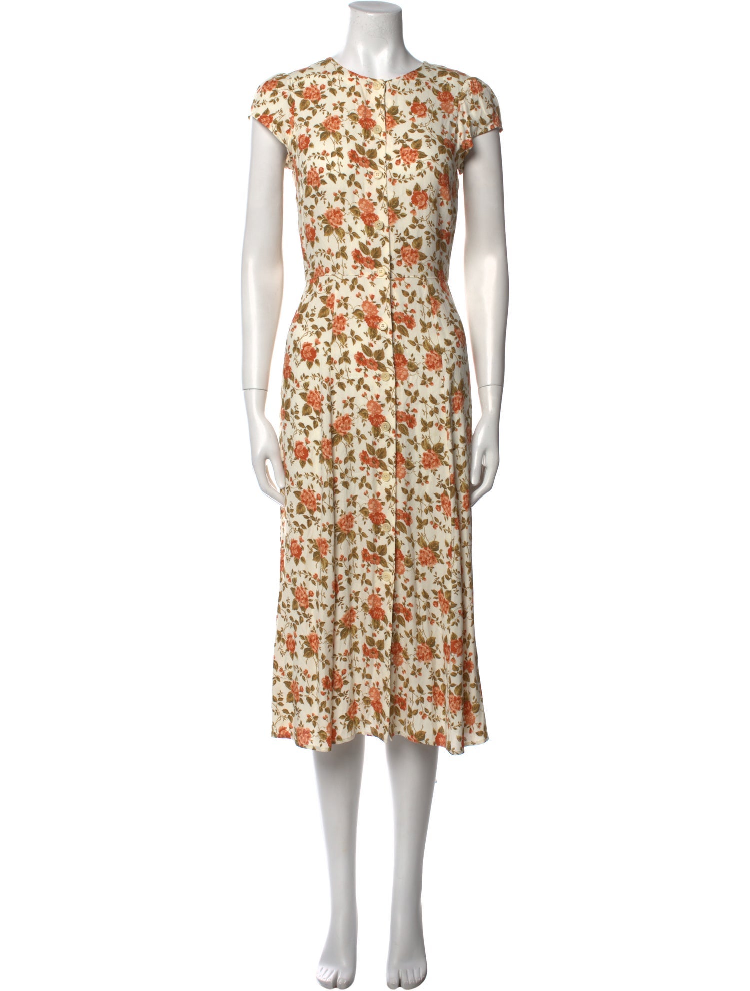 Reformation Floral Print Midi Length Dress