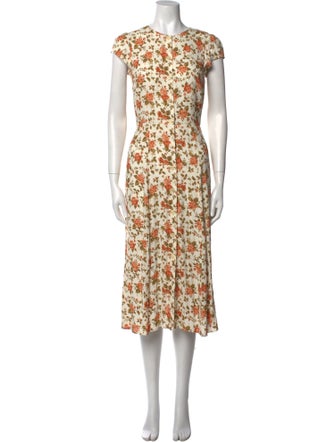 Reformation Floral Print Midi Length Dress