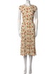 Reformation Floral Print Midi Length Dress