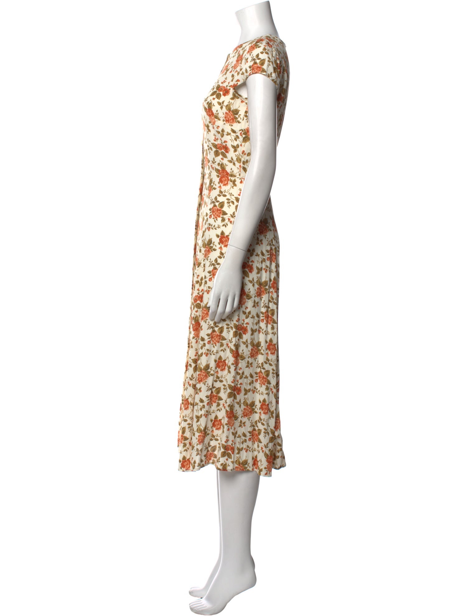 Reformation Floral Print Midi Length Dress