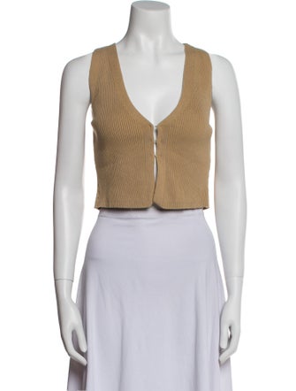 Reformation V-Neck Sleeveless Crop Top