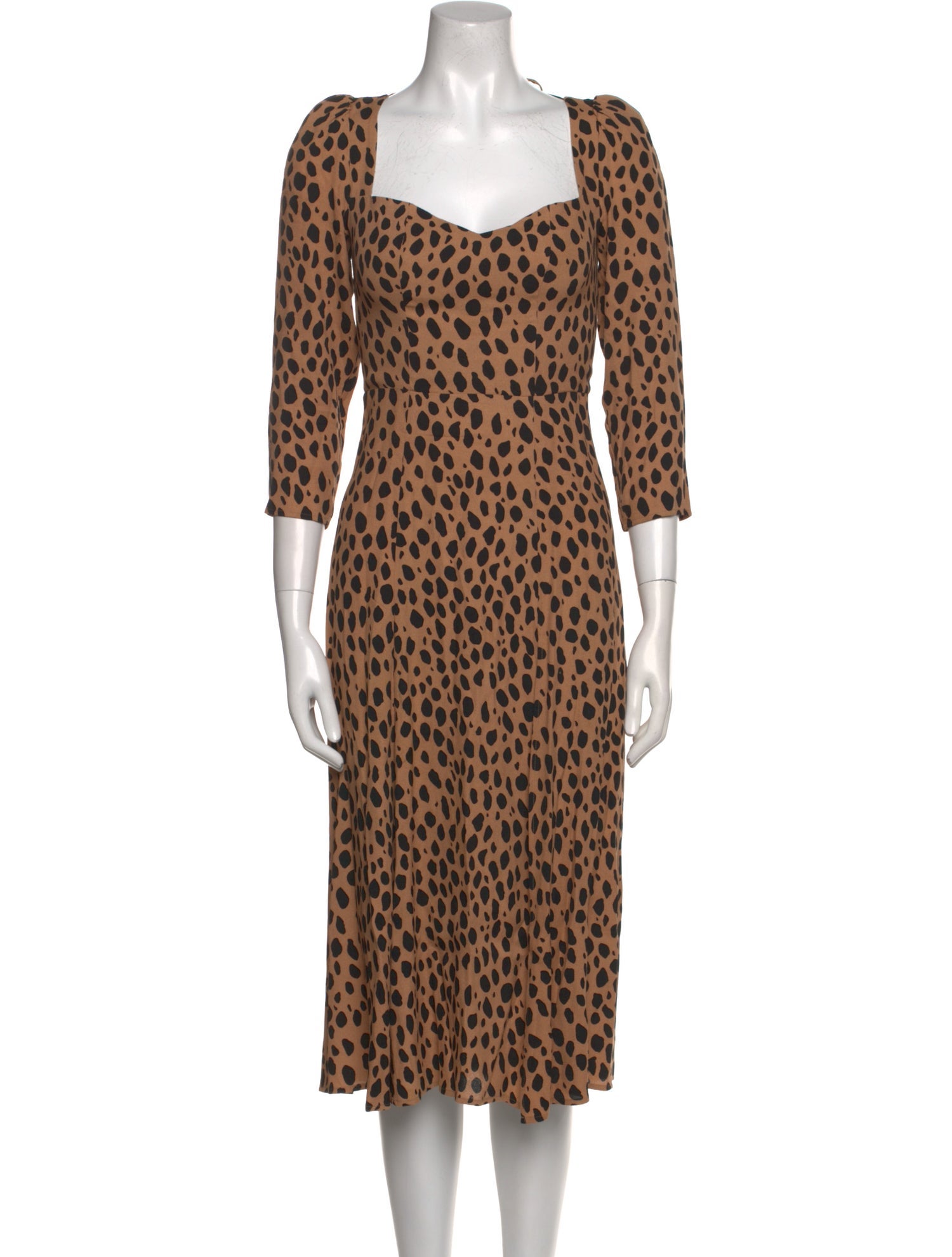 Reformation Animal Print Midi Length Dress