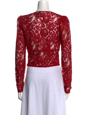 Reformation Lace Pattern V-Neck Crop Top