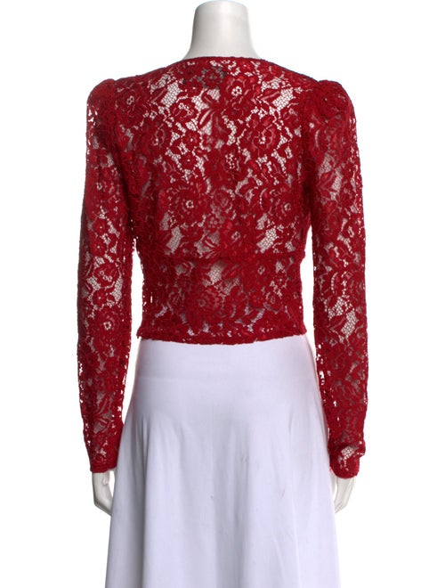 Reformation Lace Pattern V-Neck Crop Top