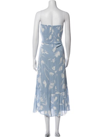 Reformation Floral Print Midi Length Dress