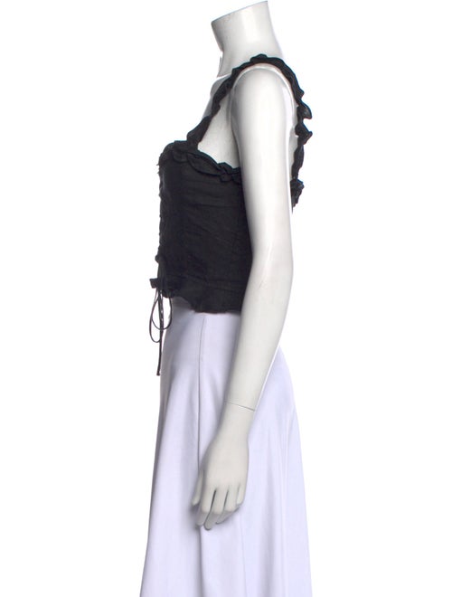 Reformation Linen Square Neckline Crop Top