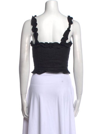 Reformation Linen Square Neckline Crop Top