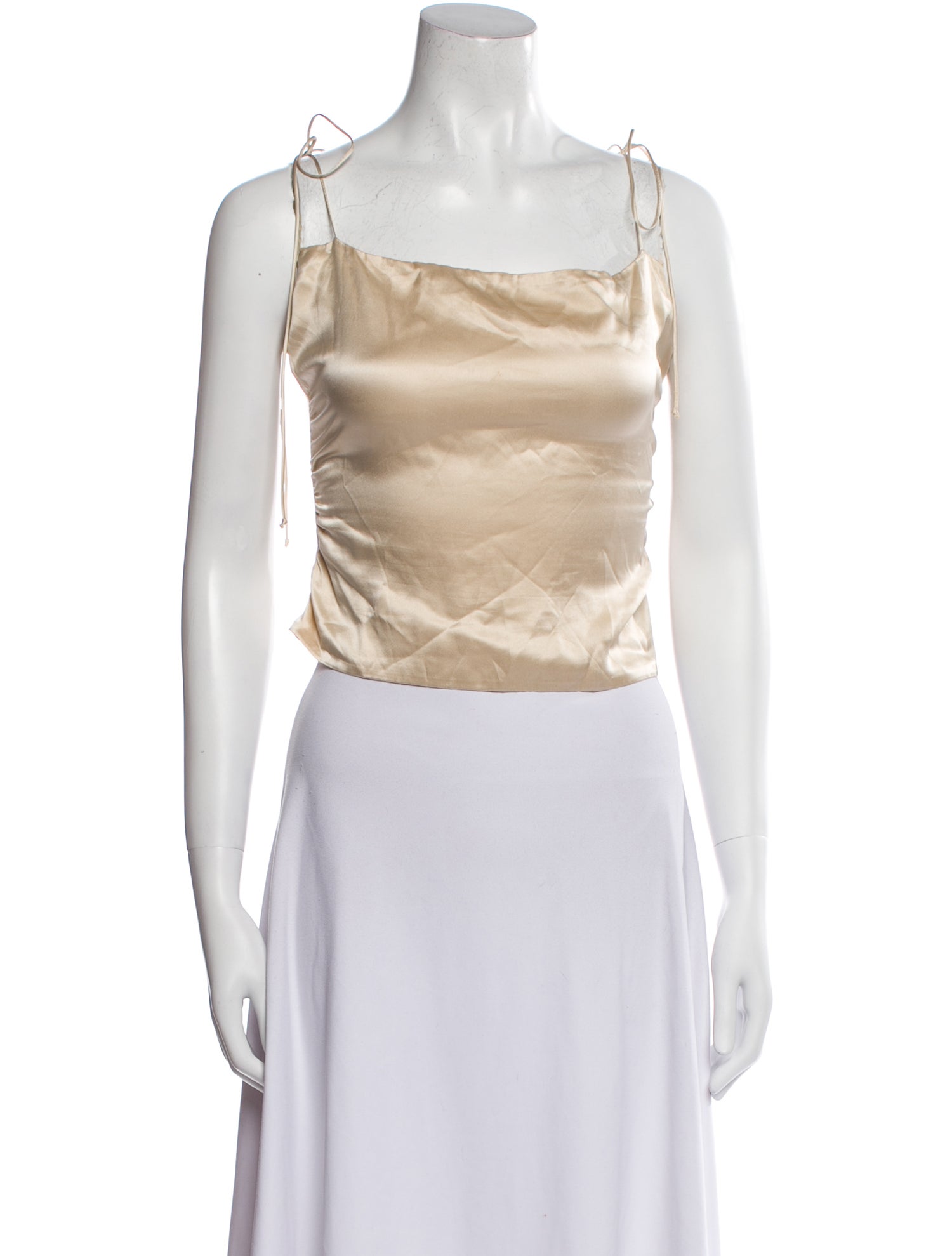 Reformation Silk Square Neckline Crop Top