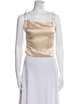 Reformation Silk Square Neckline Crop Top