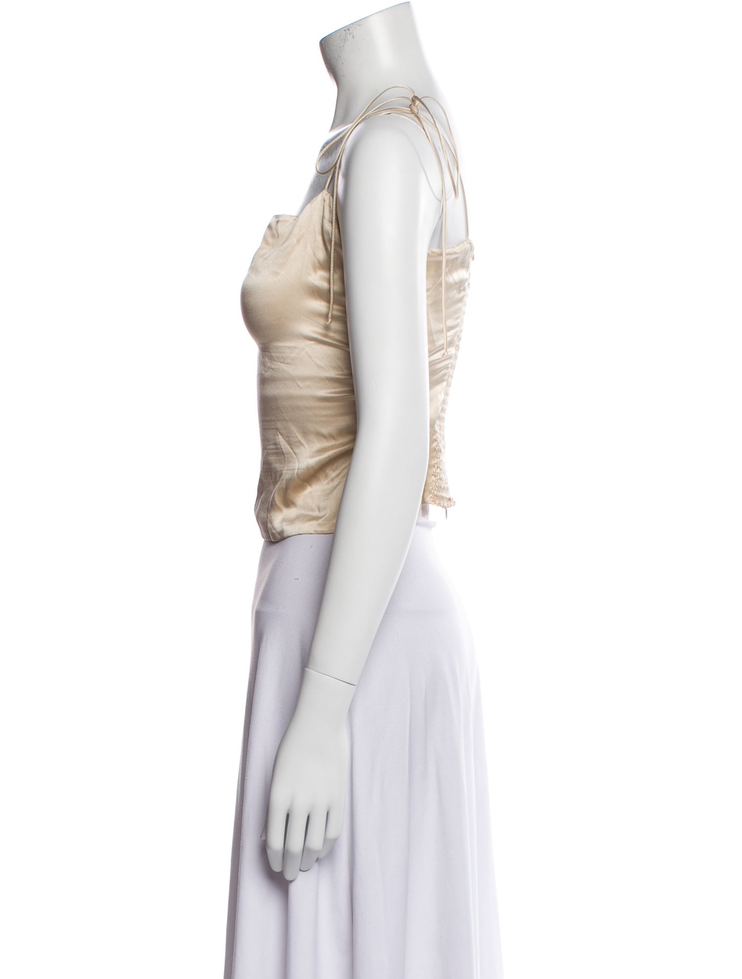 Reformation Silk Square Neckline Crop Top