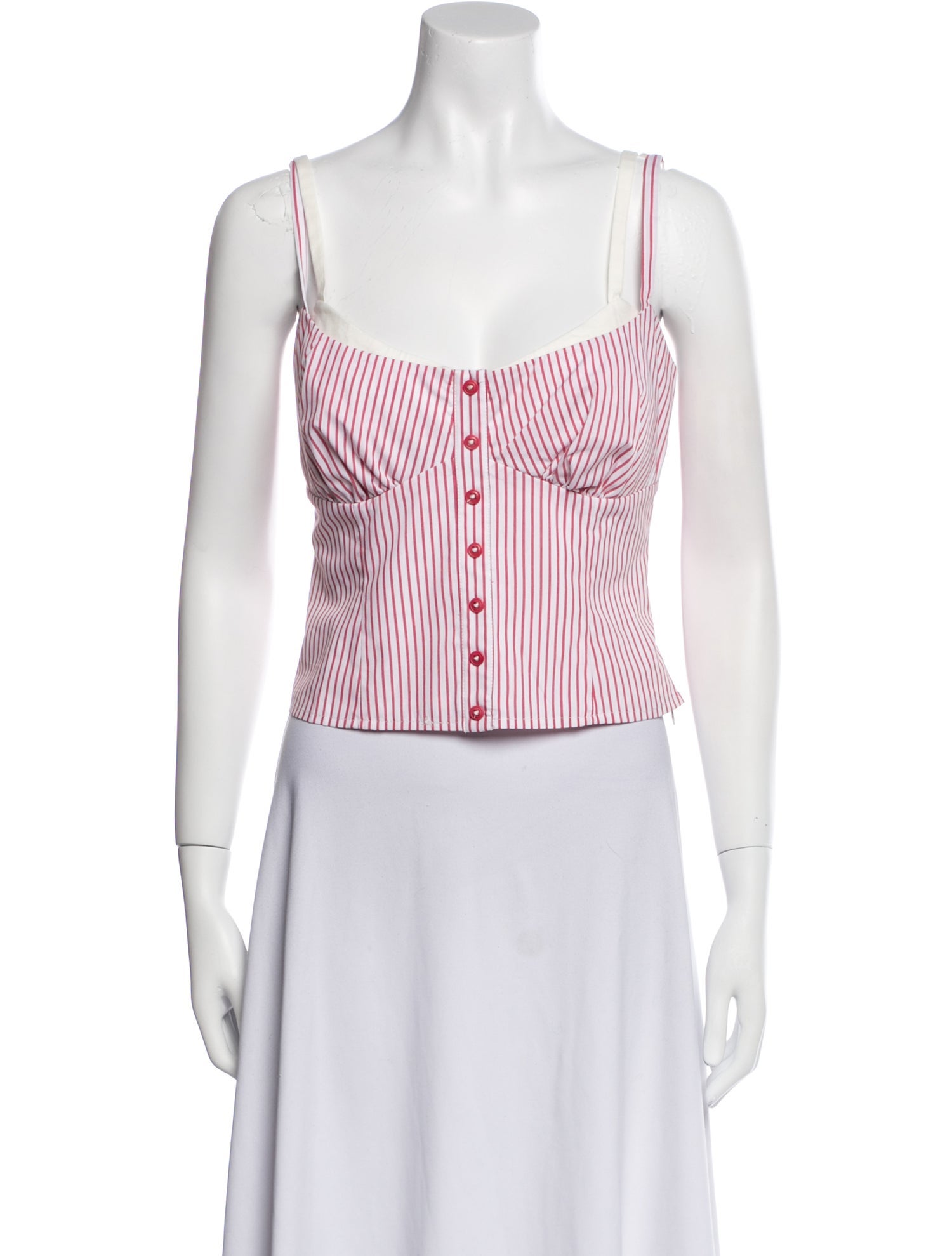 Reformation Striped Square Neckline Crop Top