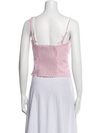 Reformation Striped Square Neckline Crop Top