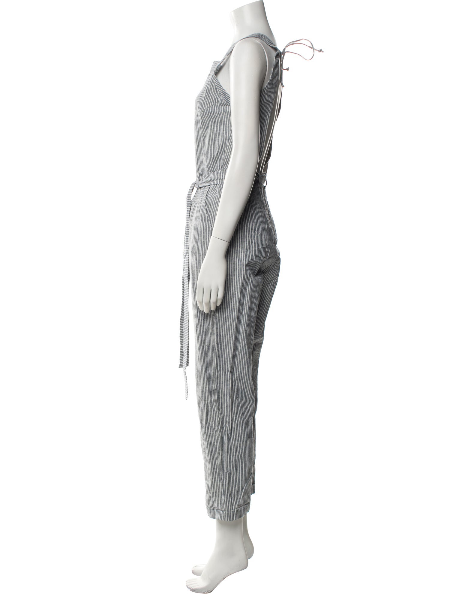 Reformation Striped Square Neckline Jumpsuit