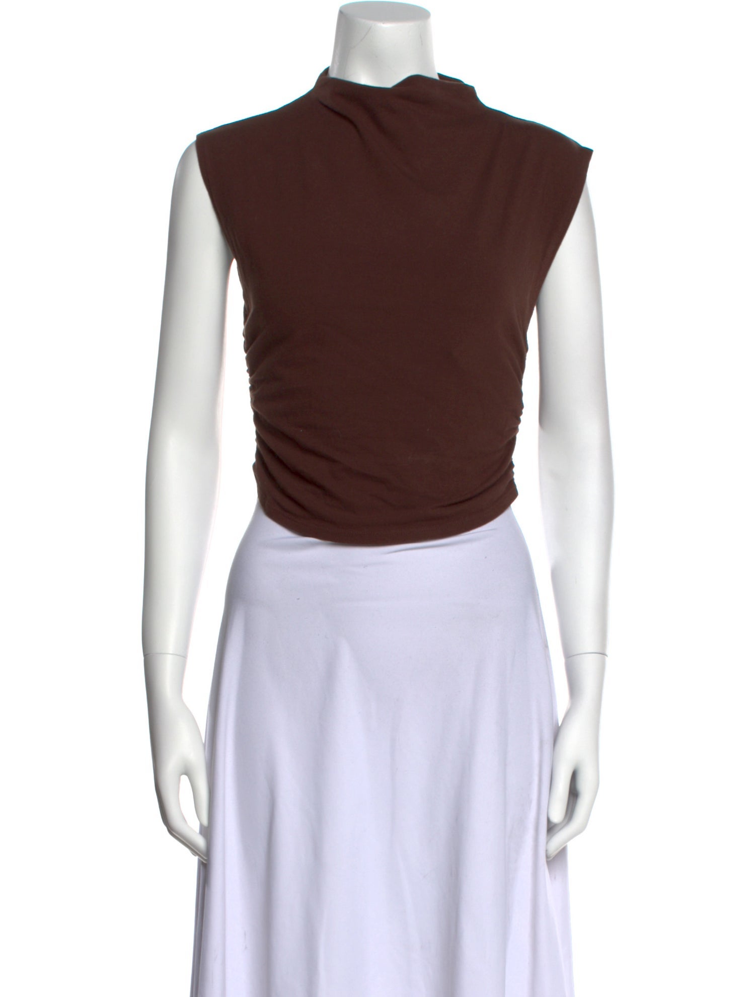 Reformation Mock Neck Sleeveless Crop Top