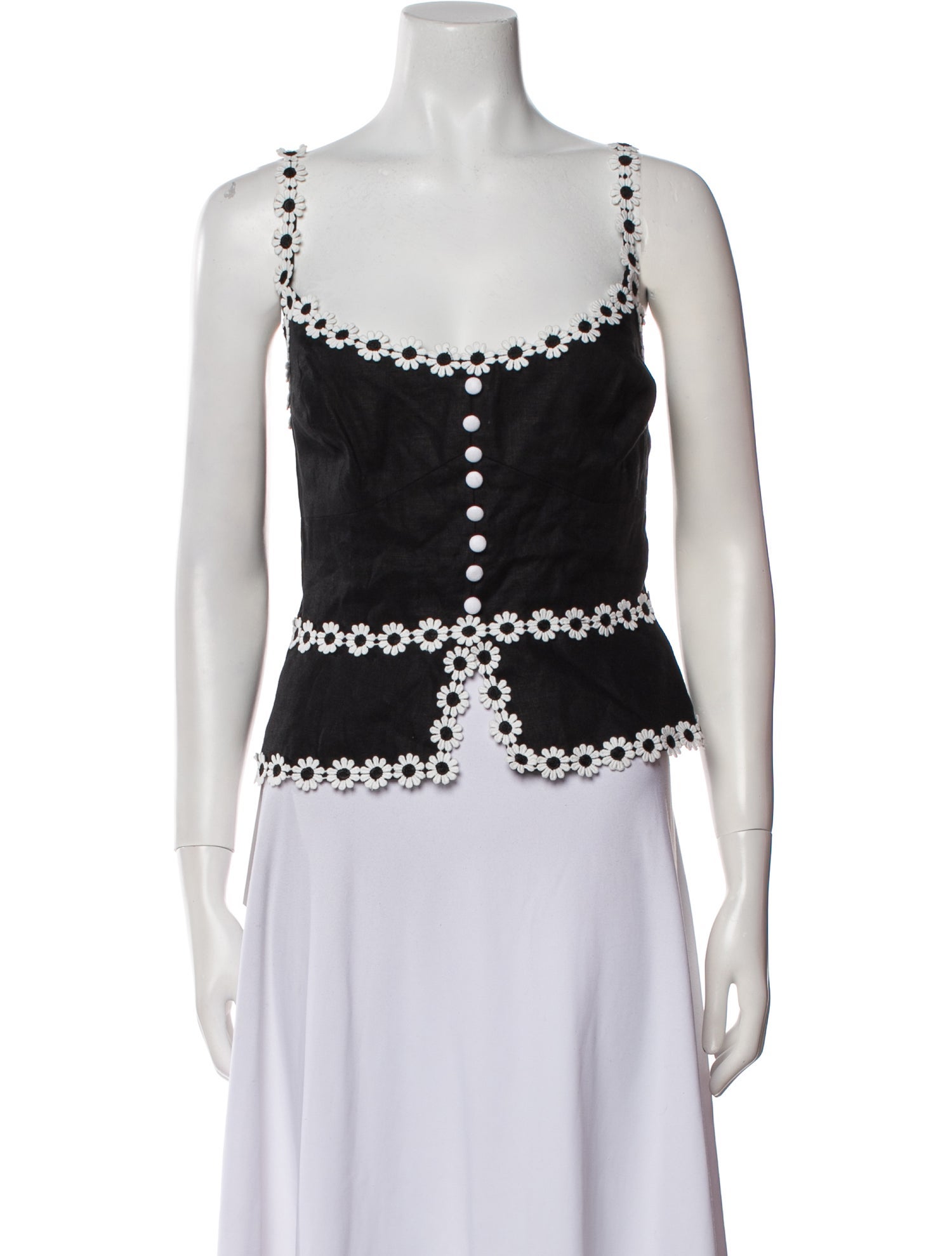 Reformation Linen Square Neckline Crop Top