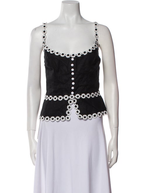 Reformation Linen Square Neckline Crop Top