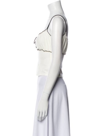 Reformation Square Neckline Sleeveless Crop Top