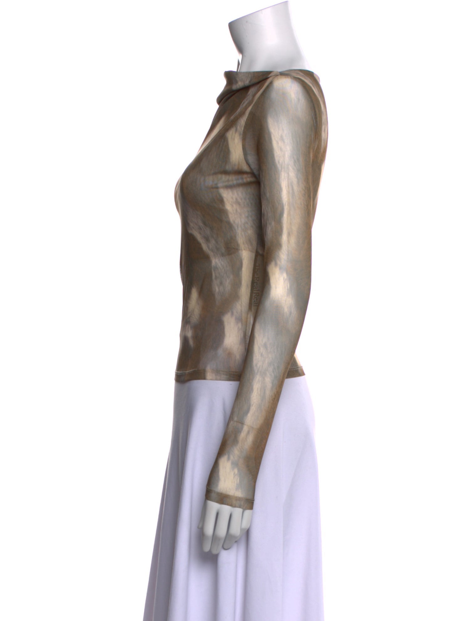 Reformation Tie-Dye Print Bateau Neckline Top