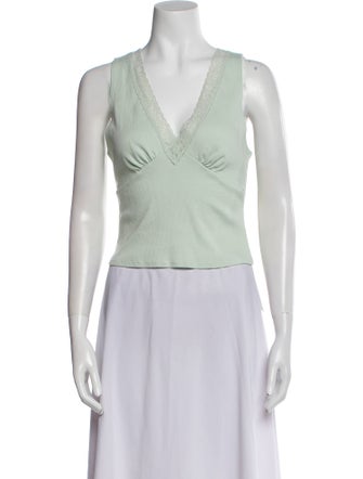 Reformation V-Neck Sleeveless Crop Top