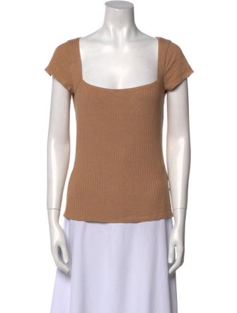 Reformation Square Neckline Short Sleeve Top