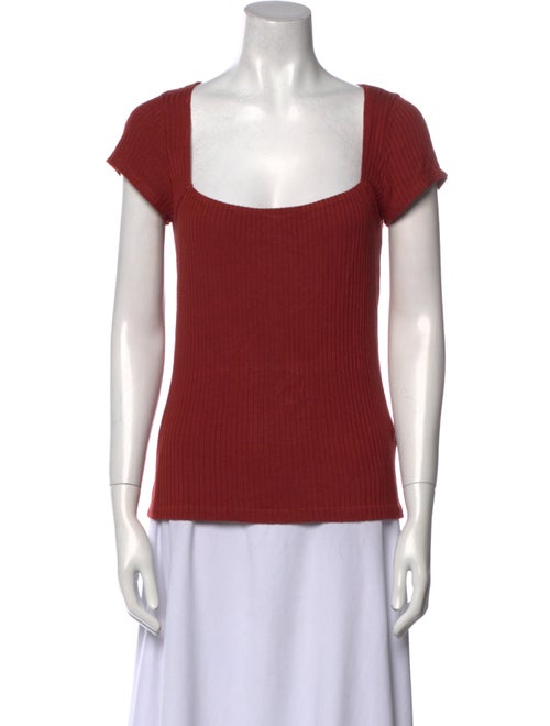 Reformation Square Neckline Short Sleeve Top